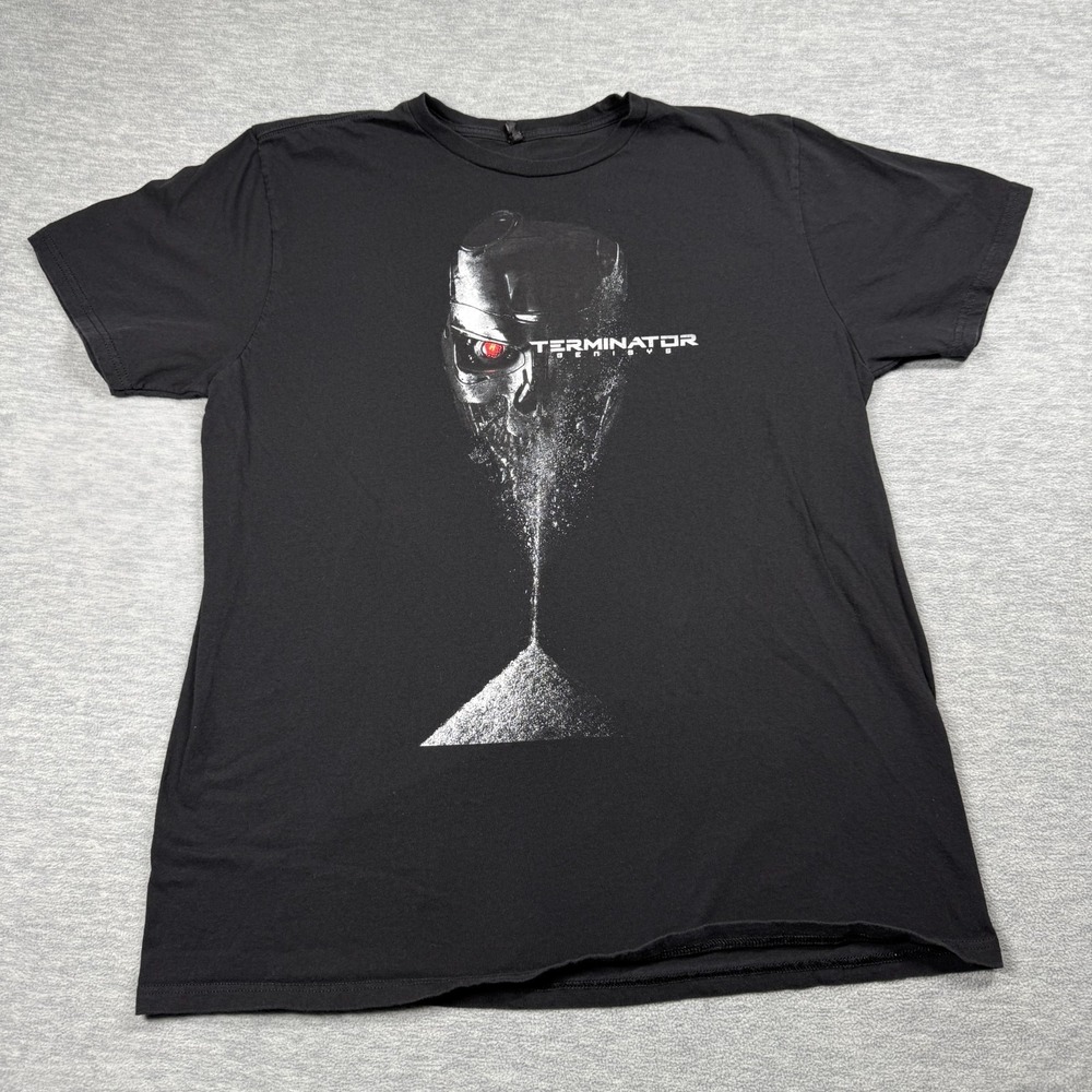 Terminator Genisys Shirt‎ Men XL Black Skull Hourglass Movie Promo Graphic Tee